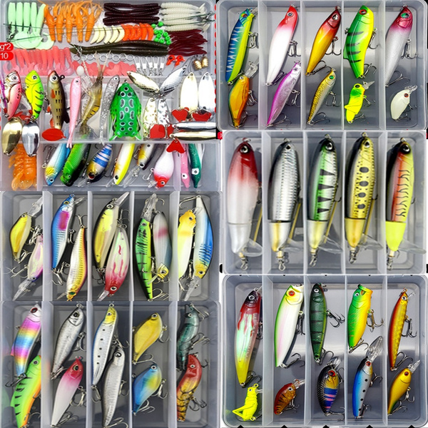 Multi Fishing Lures Set Wobblers Mixed Colors Soft Lure Kit Artificial Hard  Bait Minnow Metal Jig Spoon Crankbait Fishing Tackle