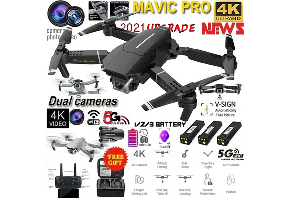 2021 Future Dual Cameras Mavic Pro Folding Drone 4.0！Profesional Dual 4K  Camera Clone Dji Mavic Pro Clone 4.0 ! 60 Minutes Flight Time Wireless Wifi  360 Degree Roll FPV Selfie RC Drone