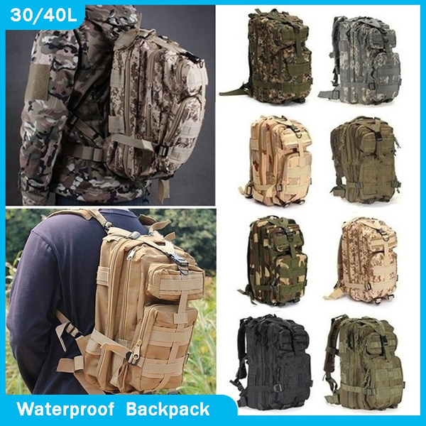 Outdoor Camping Hiking Shoulder Bag Military Tactical Backpack Rucksack 40L 
