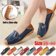 Flats, Women Sandals, genuine leather, Loafers