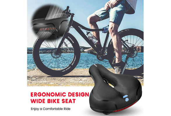extra wide comfort saddle bicycle seat pad soft padded mountain bike gel saddle