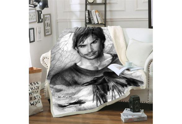 The Vampire Diaries 3D Blanket Throw Warm Sofa Picnic Bed Fleece Tapestry J9 