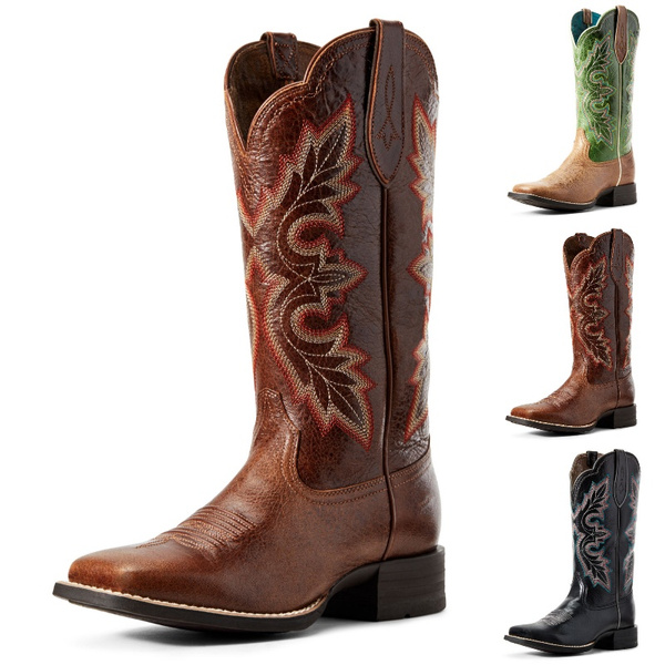 2020 Men's Retro Leather Cowboy Boots 