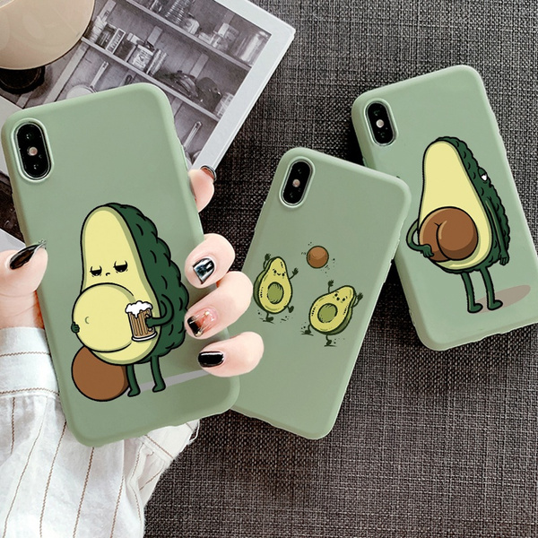 Women Girl Cute Avocado Phone Case Cover for iPhone 12 11 Pro Max SE 2020 XR X XS Max Xiaomi Redmi Note 9S 8 9 7 8T 6 5 Samsung A51 A71 A41 A11 A31