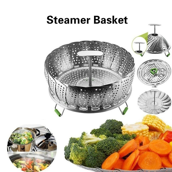 Stainless Steel Adjustable Vegetable Steamer Basket for Pots Pans Crock ...