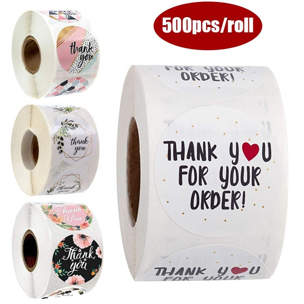500 Pcs/roll Thank You Stickers Envelope Seals Labels Stickers Stationery 
