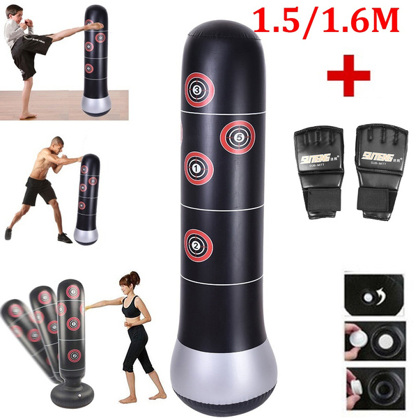 1.5/1.6M Free Standing Inflatable Boxing Punch Bag Kick Training Boxing Gloves​ 