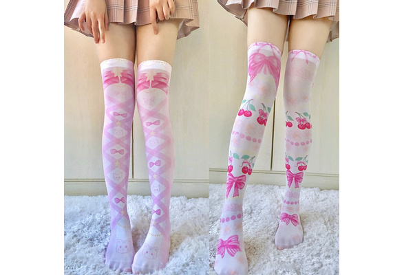 Millennials In Motion 2-Pack Kawaii Thigh High Socks Lolita Over