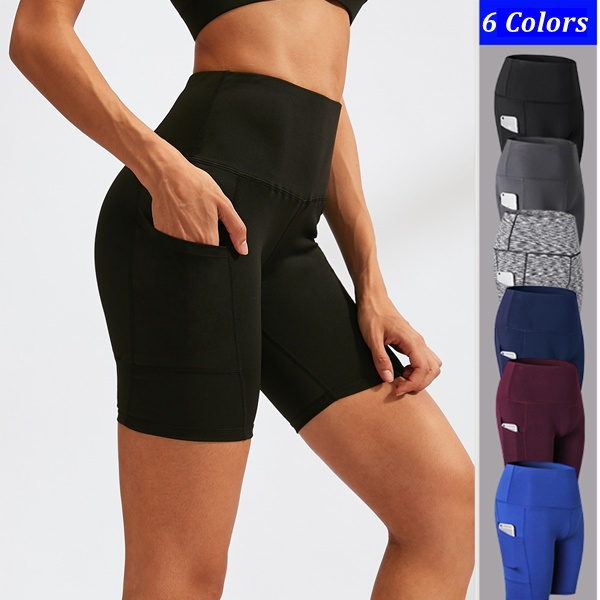 New Design Women Fashion Breathable Pocket Shorts Yoga Running Shorts Short  Leggings with Pockets