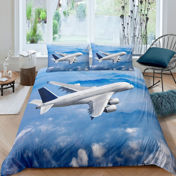 3d Aircraft Bedding Set Airplane Print, Plane Twin Bed