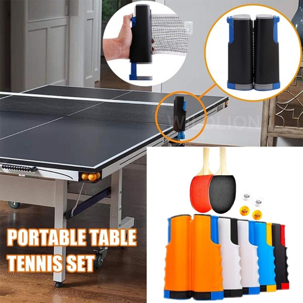 Instant Table Tennis Kit Ping Pong Set Portable Retractable Net 2 Bats 
