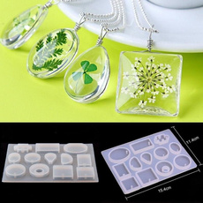 12 Designs Cabochon Silicone Mold Necklace Pendant Resin Jewelry Making Mould DIY Hand Craft