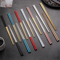 Steel, rainbow, chopstick, golden