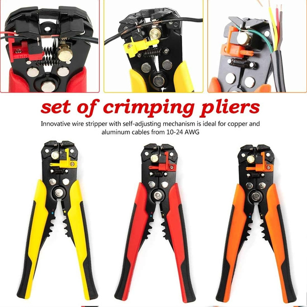 Self-Adjustable Automatic Cable Wire Crimper Crimping Tool Stripper Plier Cutter 