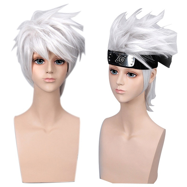 Naruto Kakashi Hatake Cosplay Wig and Headband