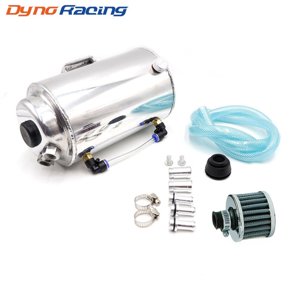 1.75L 1.75 Litre Aluminium Polished Round Oil Catch Can Tank With