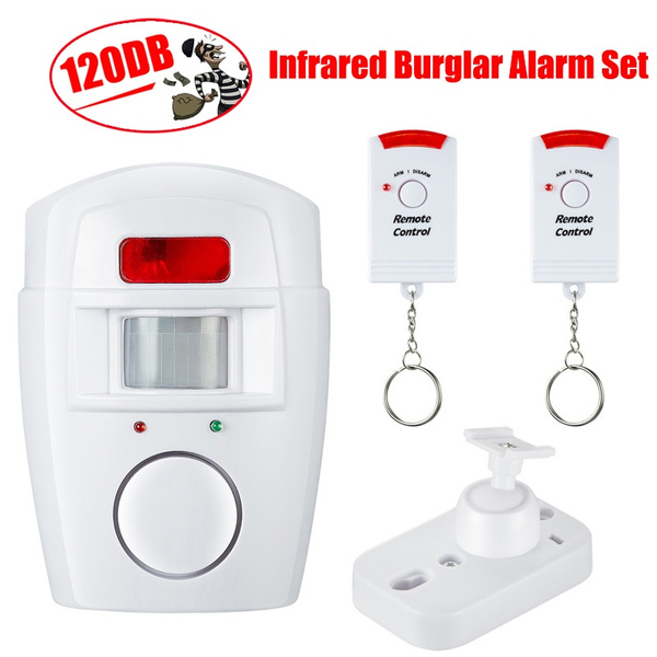 105dB Home Security Wireless IR Motion Sensor Alarm System 2 Remote Control 