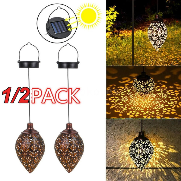 2/1pack IP44 Water-resistant Solar Powered Lamp Hanging Outdoor Lamp ...