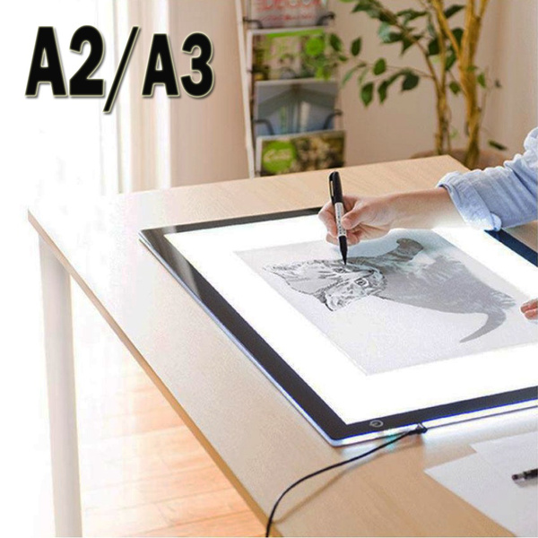 A2/A3 Large LED Light Pad Box Painting Tracing Panel Copyboard Stepless/3  Level Adjustable Brightness LED Drawing Tracer Board