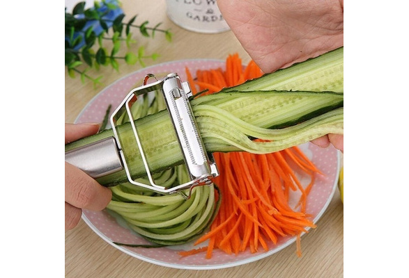 1PCS New Stainless Steel Potato Cucumber Carrot Grater Vegetables Fruit  Peeler Double Planing Grater Kitchen Gadget