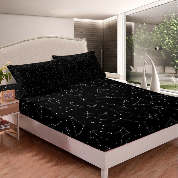 Starry Sky Fitted Sheet, Space Bedding Twin Xl