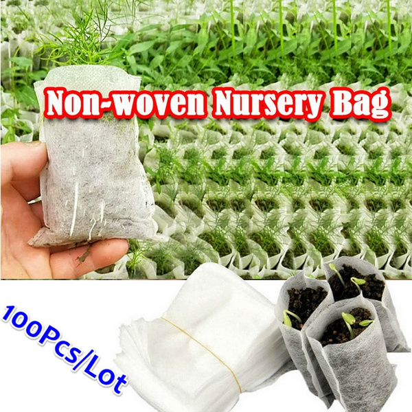 Biodegradable Non-woven Nursery Bags Plant Grow Bags 100PCS 
