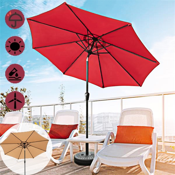 Waterproof Folding Sunshade Hand-cranking Style Pole Patio Umbrella ...