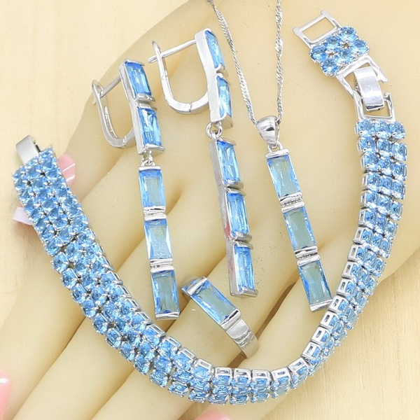 Sky Blue Jeko Moti Kundan Handmade Necklace Set - Fashionvalley