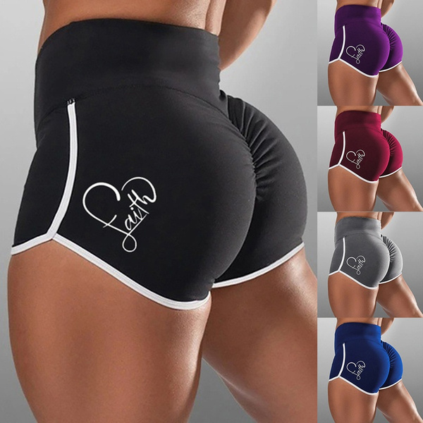 Women Sports Shorts Yoga Skinny Shorts Gym Training Printed Shorts Underwear 