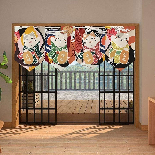Japanese Noren Curtain Sushi Restaurant Kitchen Tapestry Room Divider Decor Arts 