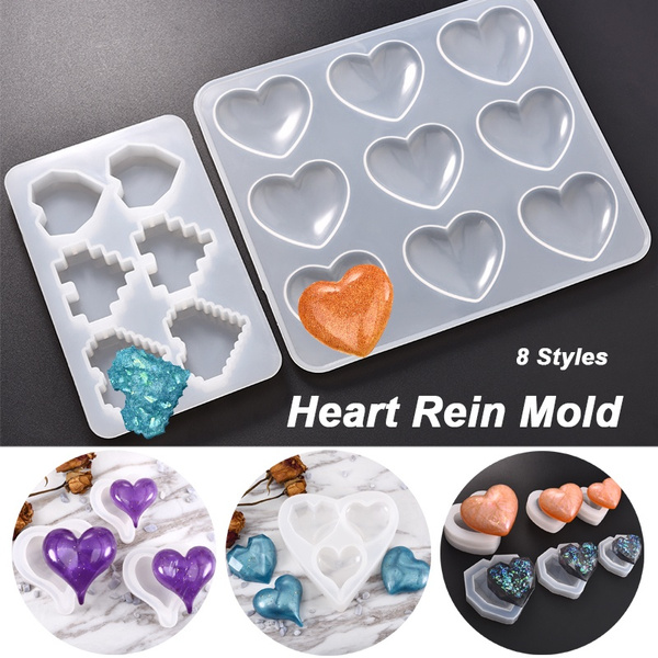 Keychains Silicone Mold Resin Mold for Pendant Heart Large
