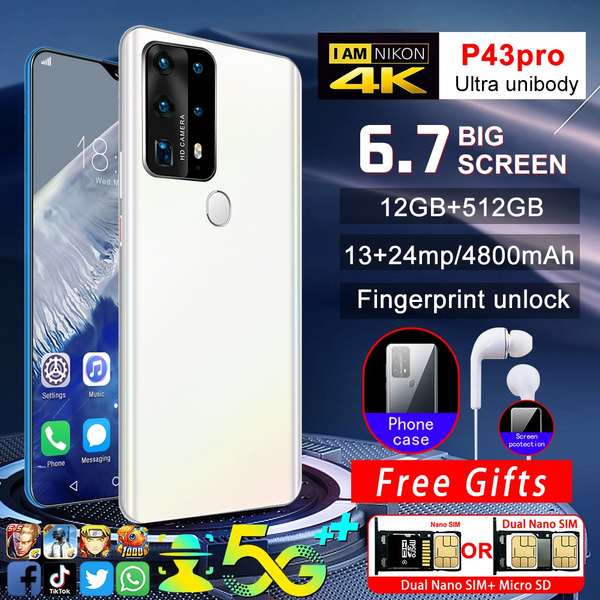 2020 Hot Sales P43pro Smartphone 6 7 Inch 4g 5g With 12 512gb Face Recognition Fingerprint Unlock 10 Octa Core 4g Dual Sim Cards Support T Card Android Face Id Mobile Phone Wish