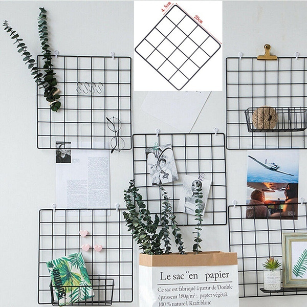 Grid DIY Wall Photos Postcards Wall Art Display Mesh Organizer Pictures ...