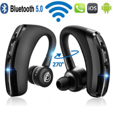 Business Truly Wireless Bluetooth Headphones with Mic Voice Control Handsfree Earphone Stereo Noise Cancellation Earhook Bluetooth Headset for Smart Phone