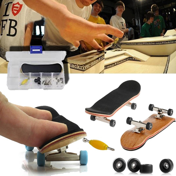 Mini DIY Complete Wooden Fingerboard Finger Desk Skate Board Wood Toy Gift Xmas 