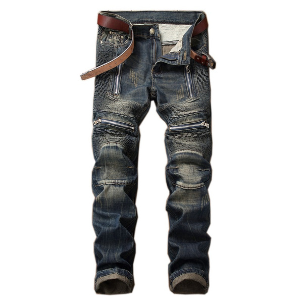 distressed biker jeans