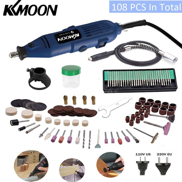 KKmoon 180W Power Tools Electric Mini Drill Rotary Grinder Polishing  Grinding Tool Set with 6 Position Variable Speed for Rotary Tools 220V/110V