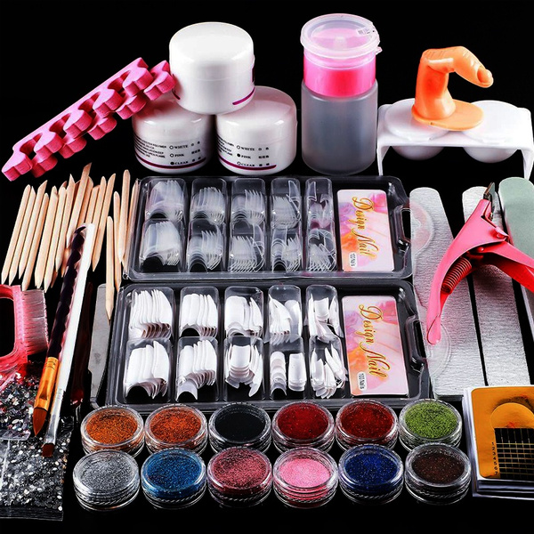 Nail Art Acryl Nagelset Nail Art Set Professionelle Rhinestones File Brush Manicure Nail Art Tool Set Gel Kit Two Types Set A Or Set B Wish