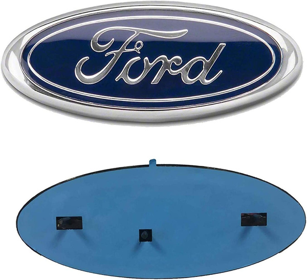 06-11 Ranger 11-14 Edge 2004-2014 F150 Front Grille Tailgate Emblem for Ford Oval 9X3.5 Dark Blue Decal Badge Nameplate Fit for 04-14 F250 F350 11-16 Explorer 