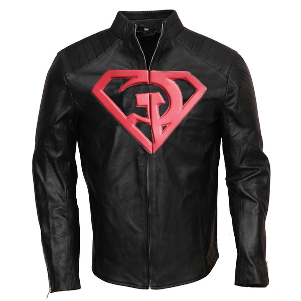 Superman red leather clearance jacket