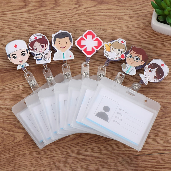 1set Cute Cartoon Nurse Doctor Id Badge Holders With Retractable Reel Retractable Metal Clip Business Work Card Name s Wish 1set Cute Cartoon Nurse Doctor Id Badge Holders With Retractable Reel Retractable Metal Clip Business Work Card Name s Wish
