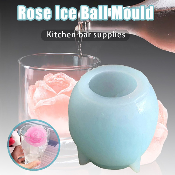 3D Silicone Rose Shape Ice Cubes Mold Mould for Cocktails Drink