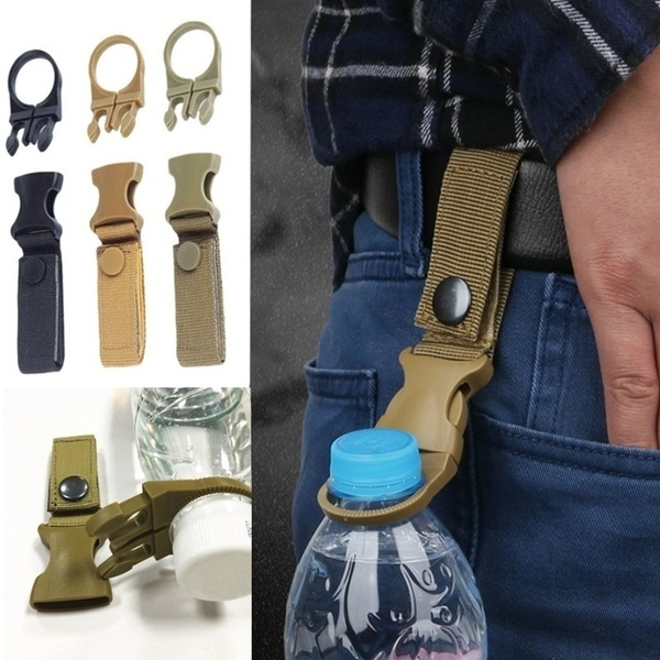 1PC Water Bottle Holder Clip Outdoor Camping Hiking Tactical Hanging Belt Buckle 