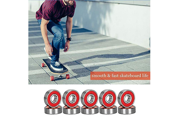 Senston 8 Pieces Bearings Skateboard High Speed Double Shielded Ceramic 608 RS ABEC-11 for Skateboard Trucks Scooters Wheel Roller Skate