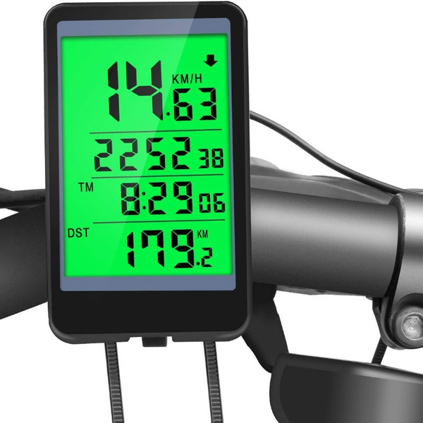 Bike Speedometer Wireless Waterproof Bicycle Bike Computer and Cycling Odometer with Wake-up Multifunction LCD Backlight Display 