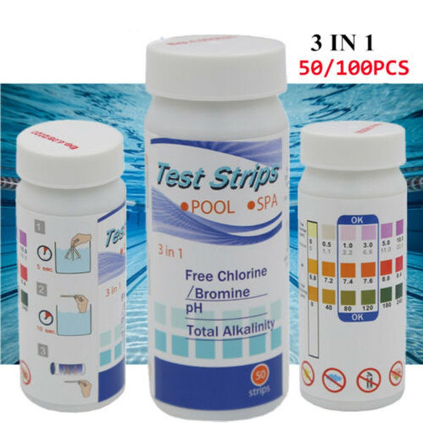 100x Chlorine Dip Test Strips Hot Tub SPA Swimming Pool PH Tester Paper