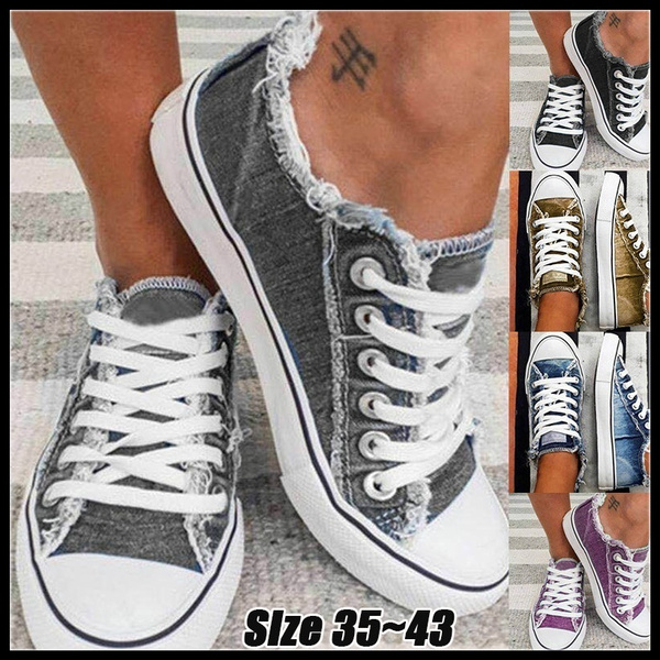 denim sepia style canvas shoes