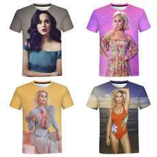 short sleeves, Summer, Polyester Shirt, Katy Perry