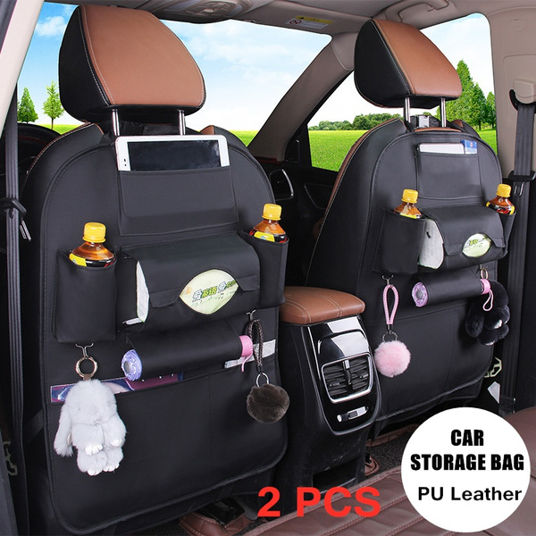 Car Organizer Car Storage Bag Creative Car Seat Cover Multifunctional Seat  Back Bag Dirt-resistant Easy Clean(PU Leather or Felt )