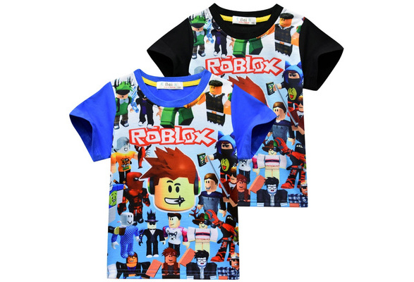 3d Roblox Printed Children Kids Summer Short Sleeve T Shirt Boys Girls Casual Cool Cartoon Tee Top Blouse 2 Color For 5 12 Years Old Wish - 3d t shirt roblox